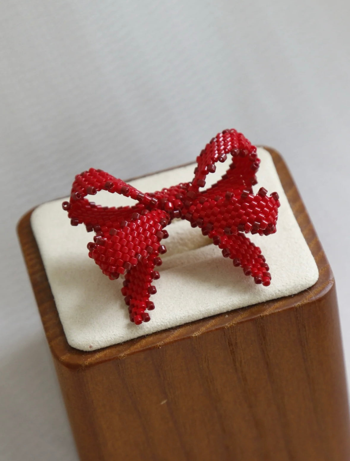 Red Bow MIYUKI Beaded Earrings
