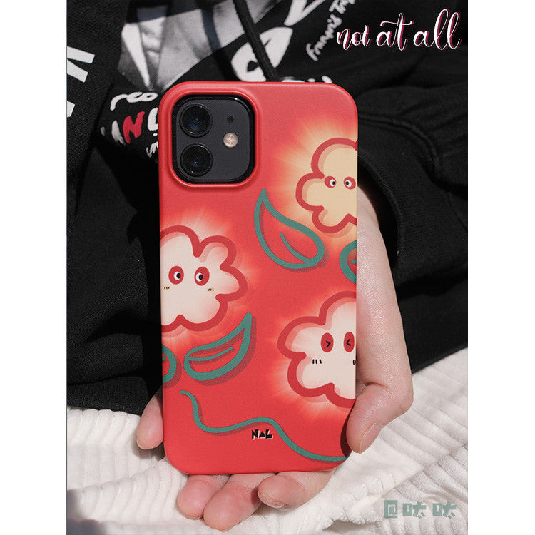 Red Cartoon Flower Printed Phone Case