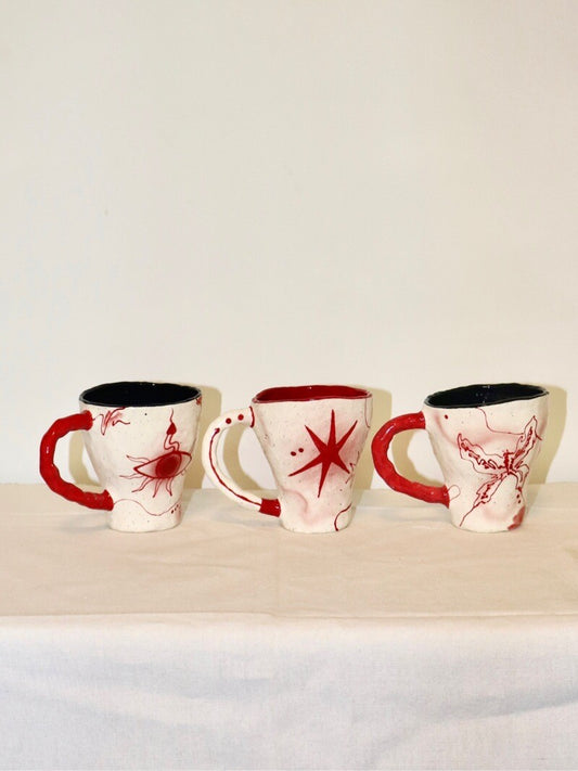 Red Ceramic Cup | Mug/Cup | Three Fleas