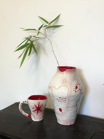 Red Ceramic Cup | Mug/Cup | Three Fleas