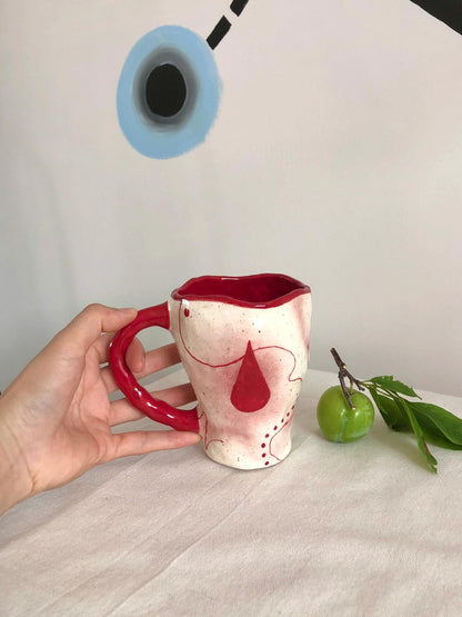 Red Ceramic Cup | Mug/Cup | Three Fleas