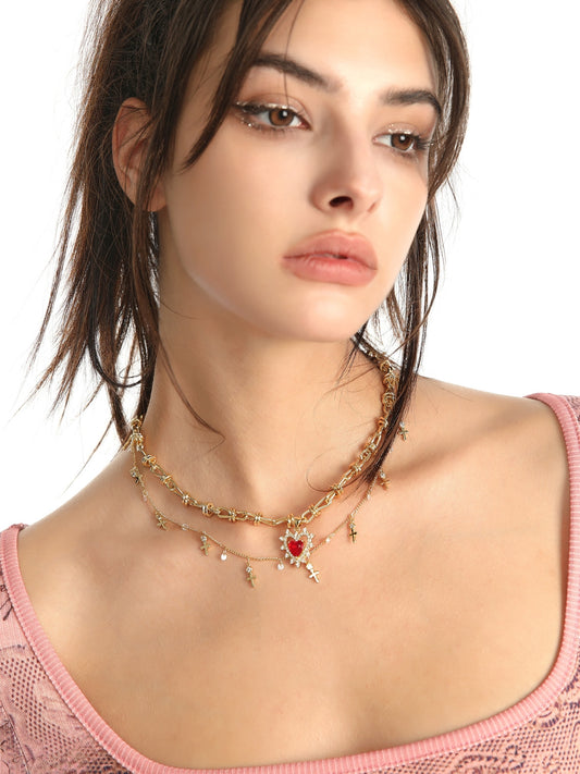 Red Heart Charm Sweet Necklace