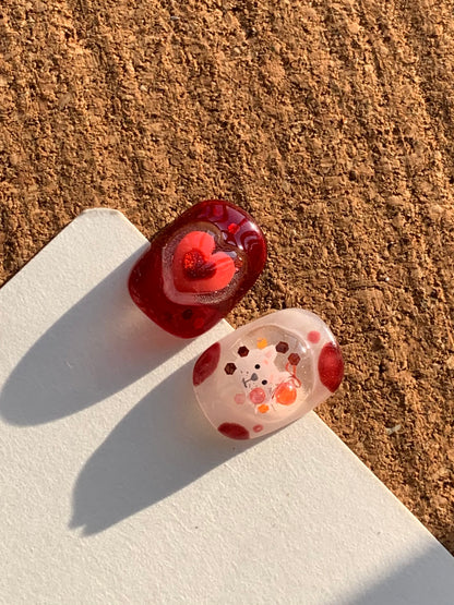 Red Jelly Cat Press On Nails Set