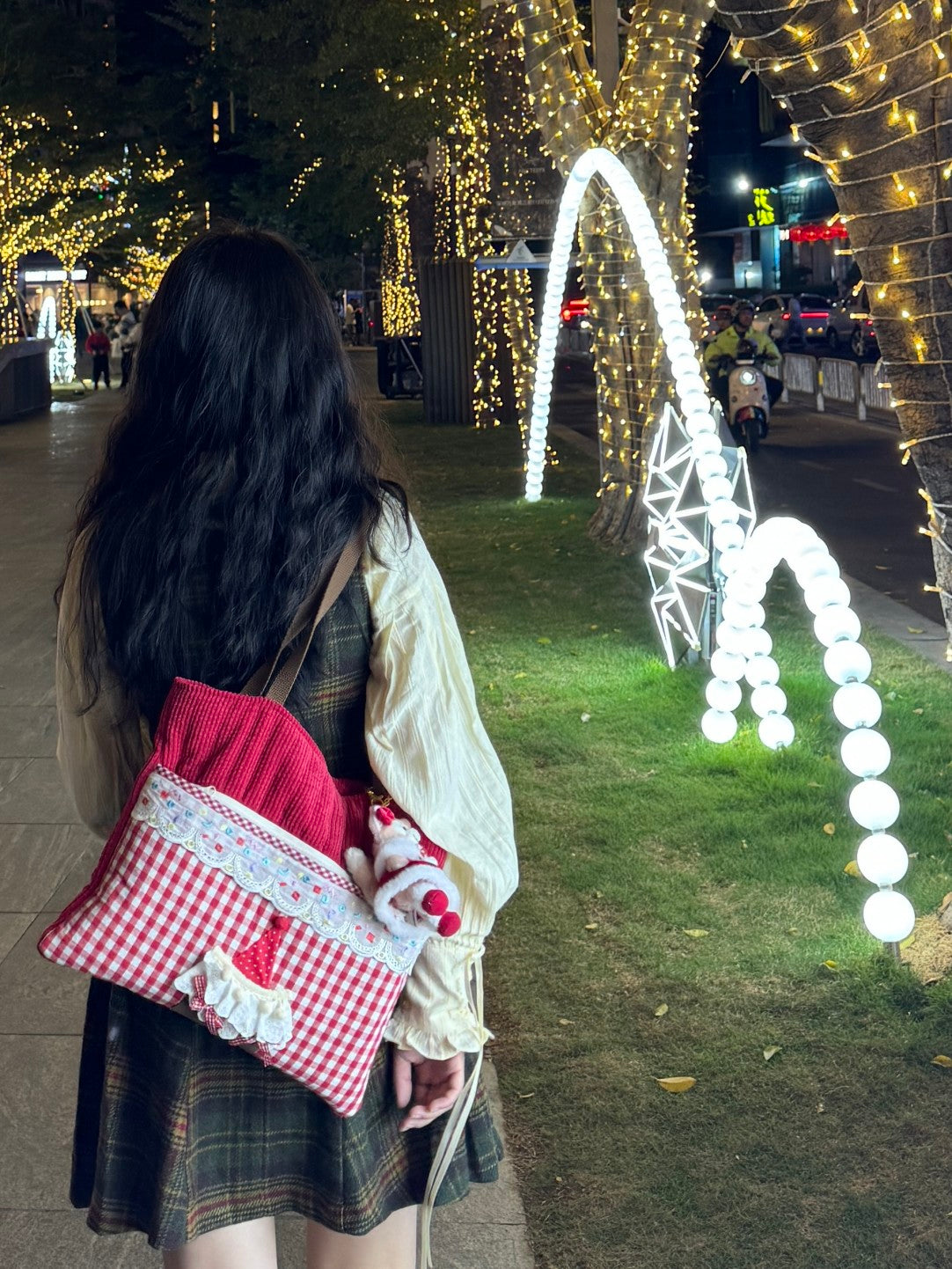 Red White Plaid Cupcake Tote Bag