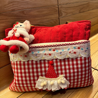 Red White Plaid Cupcake Tote Bag