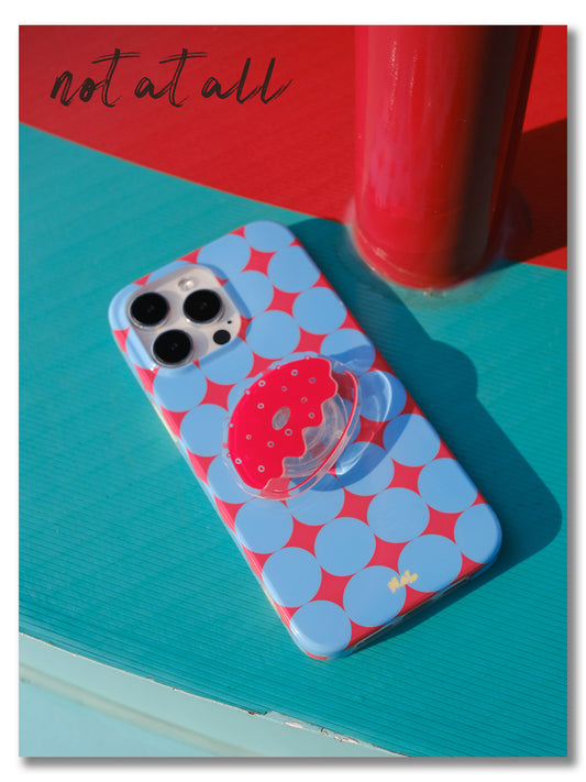 Red and Blue Circle Printed Phone Case