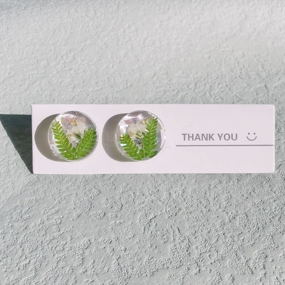 White Resin Flower Earrings