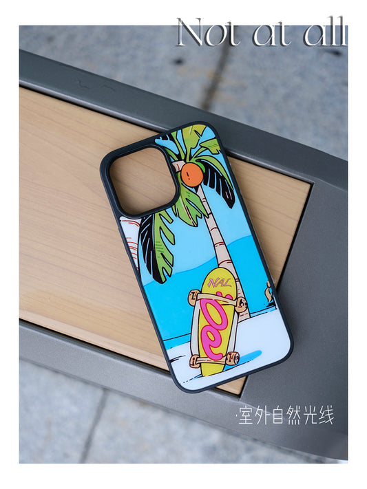 Retro Beach Coconut Printed Phone Case