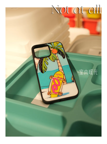 Retro Beach Coconut Printed Phone Case