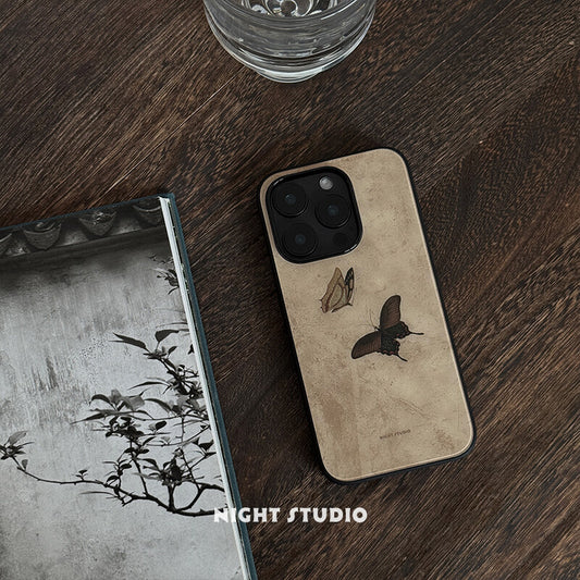 Retro Butterfly Art Phone Case | iPhone Case | Three Fleas