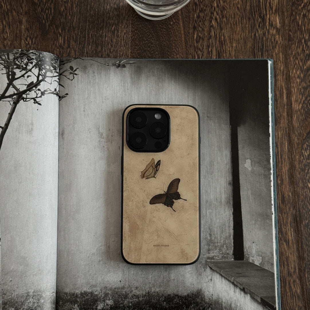 Retro Butterfly Art Phone Case | iPhone Case | Three Fleas
