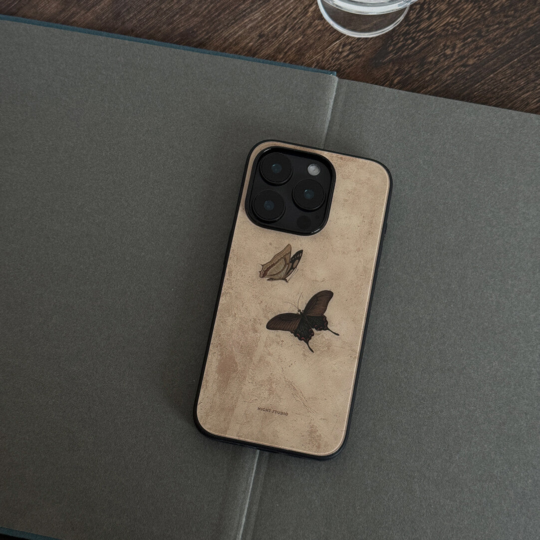 Retro Butterfly Art Phone Case | iPhone Case | Three Fleas