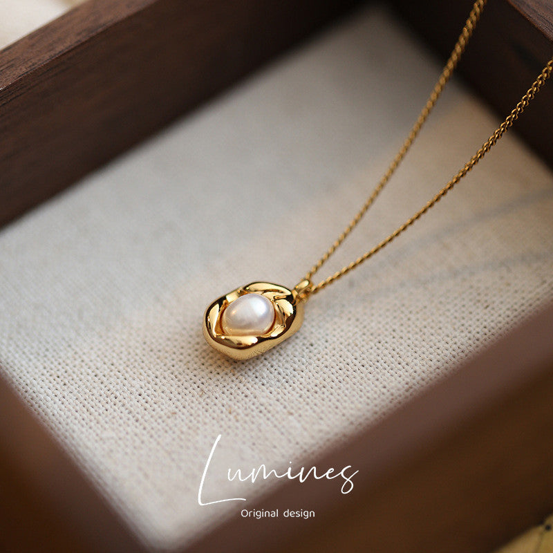 Retro Golden Cloud Pearl Necklace