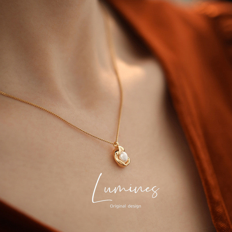 Retro Golden Cloud Pearl Necklace