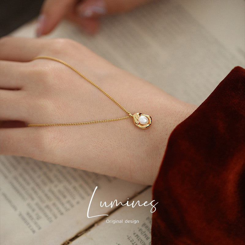 Retro Golden Cloud Pearl Necklace