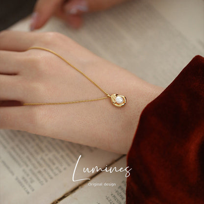 Retro Golden Cloud Pearl Necklace