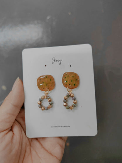 Retro Shrink Plastic Beaded Earrings