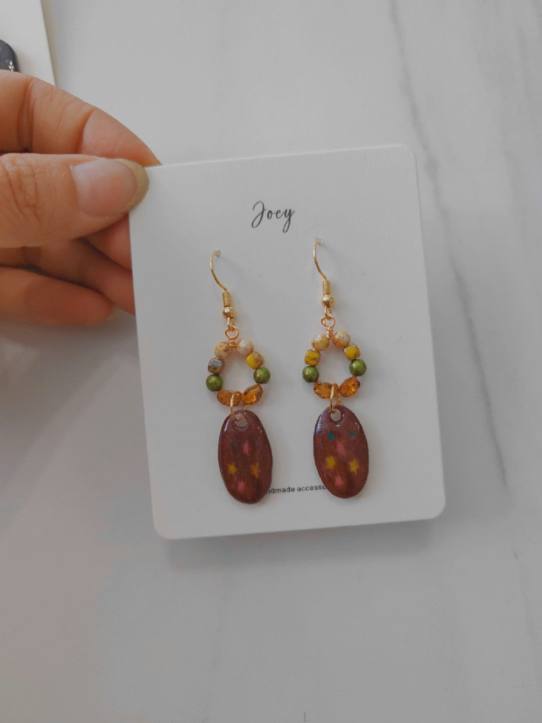 Retro Shrink Plastic Beaded Earrings