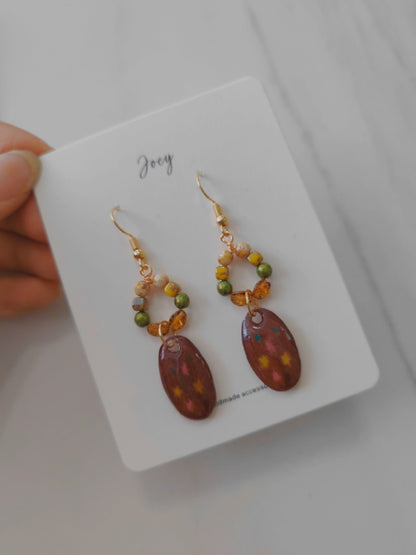 Retro Shrink Plastic Beaded Earrings