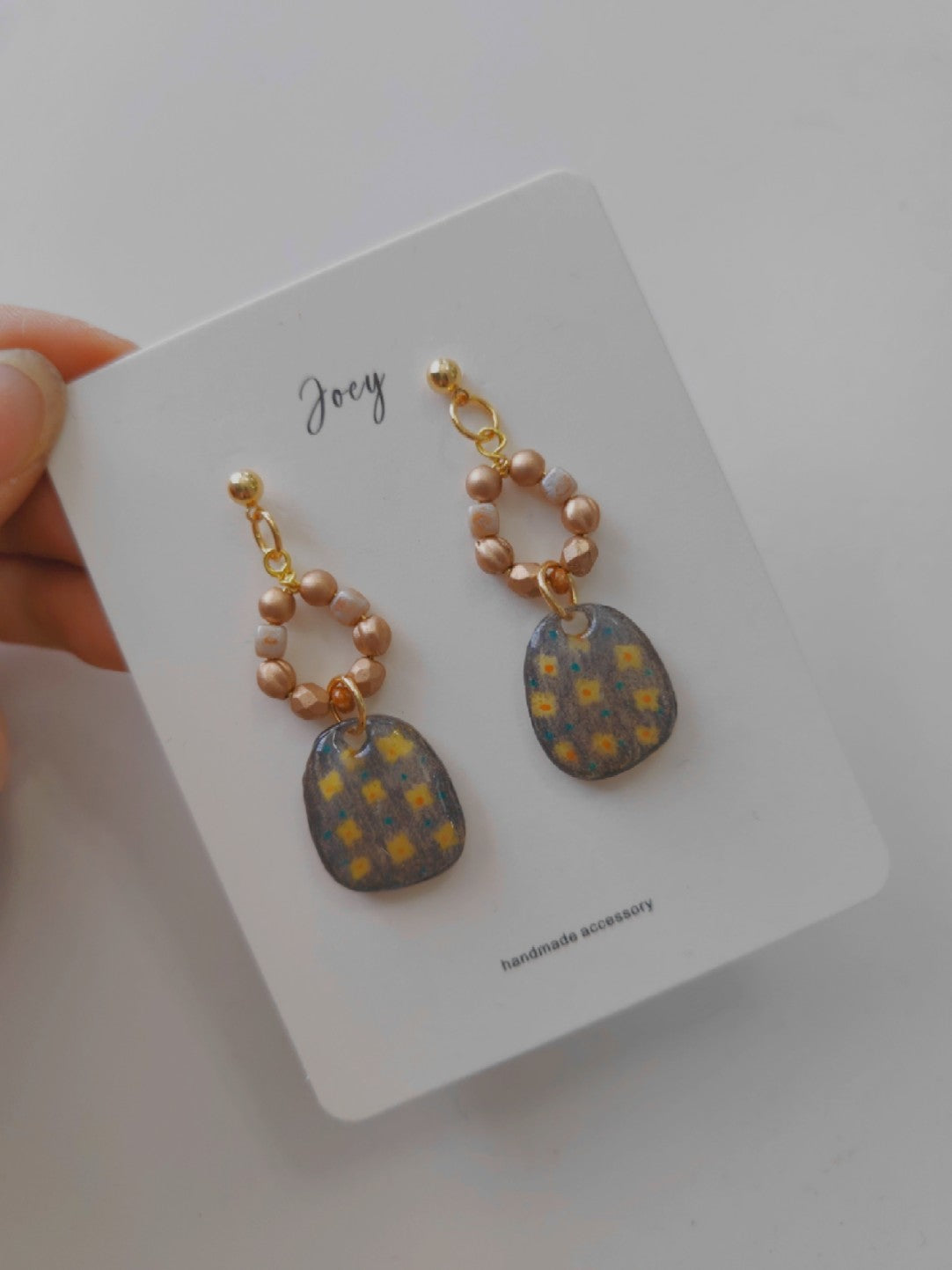 Retro Shrink Plastic Beaded Earrings
