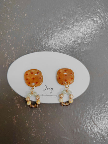 Retro Shrink Plastic Beaded Earrings