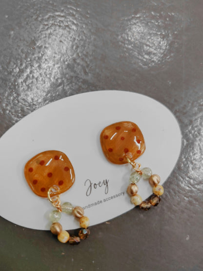 Retro Shrink Plastic Beaded Earrings