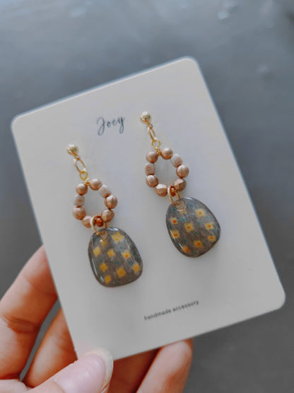 Retro Shrink Plastic Beaded Earrings