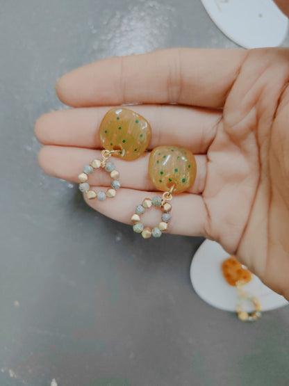 Retro Shrink Plastic Beaded Earrings