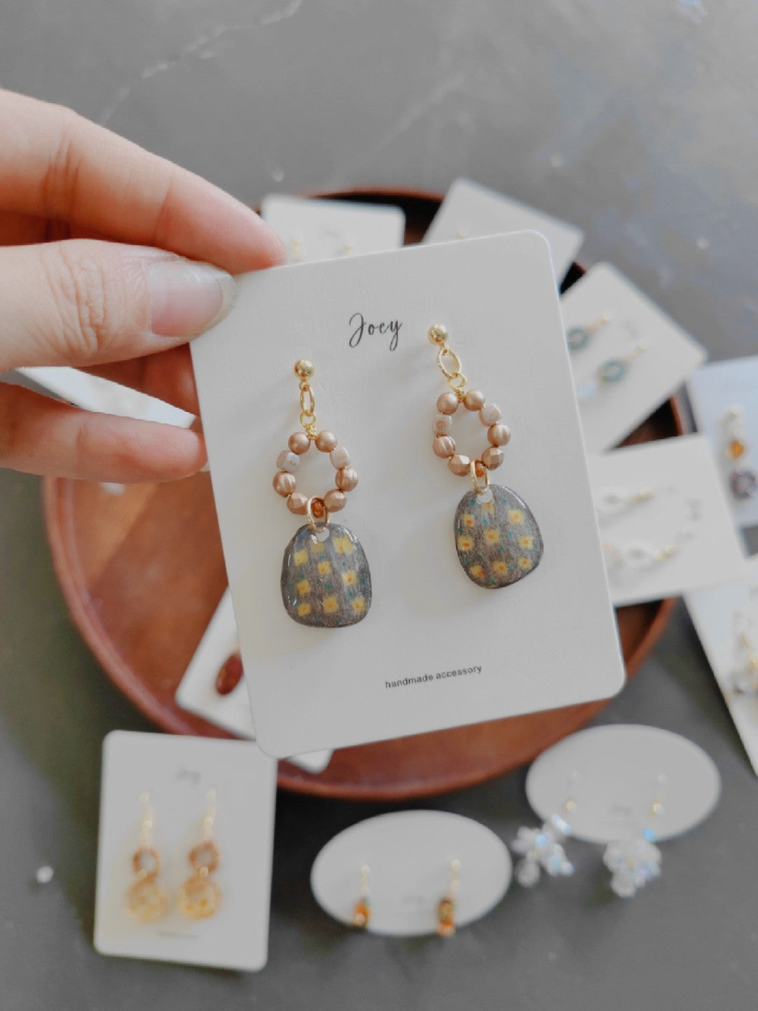 Retro Shrink Plastic Beaded Earrings