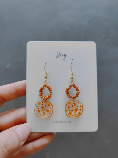 Retro Shrink Plastic Beaded Earrings