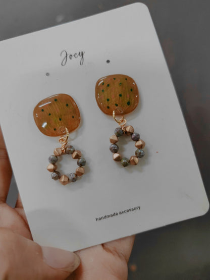 Retro Shrink Plastic Beaded Earrings