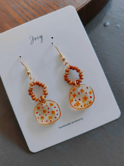 Retro Shrink Plastic Beaded Earrings