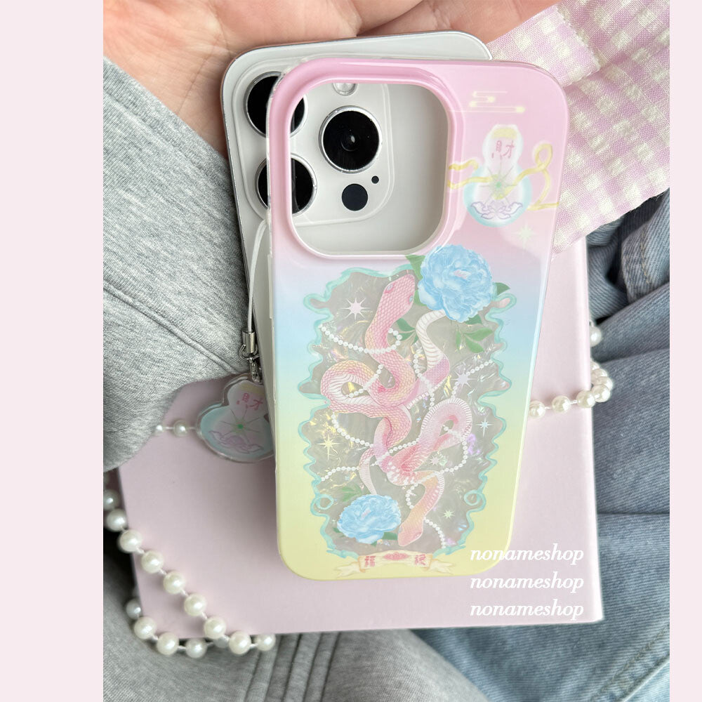 Rich Pink Snake Printed Phone Case
