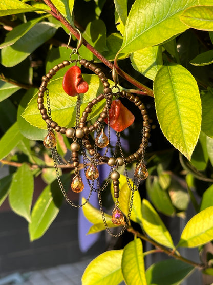 Rustic Amber Chain Layered Necklace