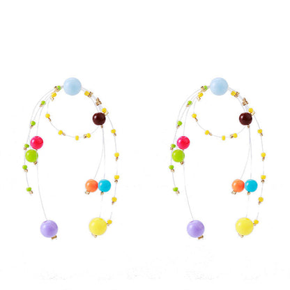 Playful Fireworks Colored Beaded Earrings