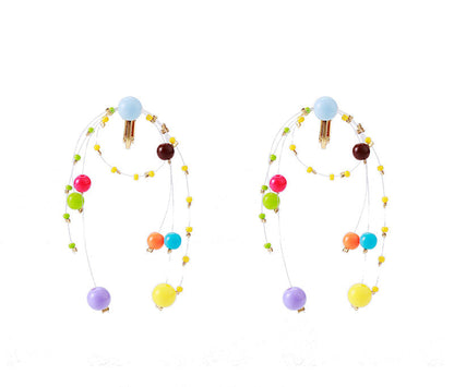 Playful Fireworks Colored Beaded Earrings