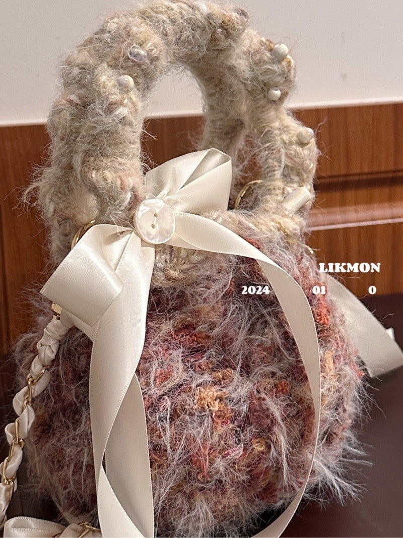 Sakura Garden Ballet Bow Crochet Crossbody Bag