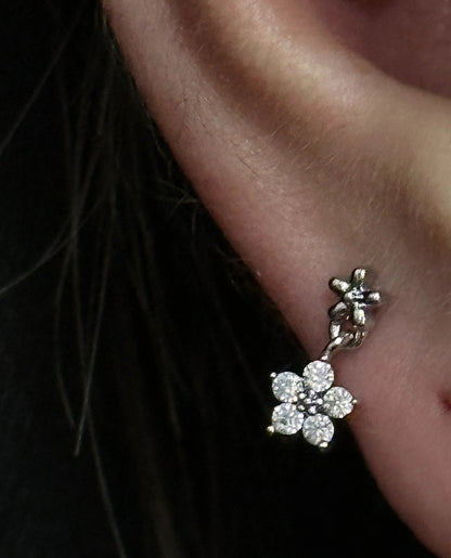 Sakura Threaded Screw Flat Black Earring