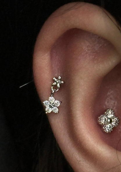 Sakura Threaded Screw Flat Black Earring