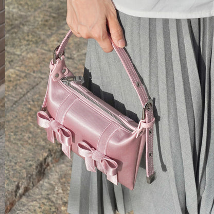 Satin Bow Design Clutch Bag