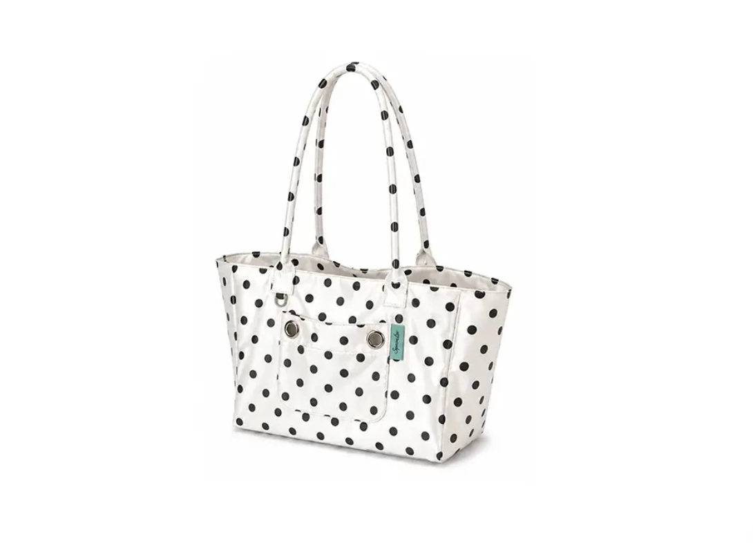 Satin Polka Dot Oversized Shoulder Bag
