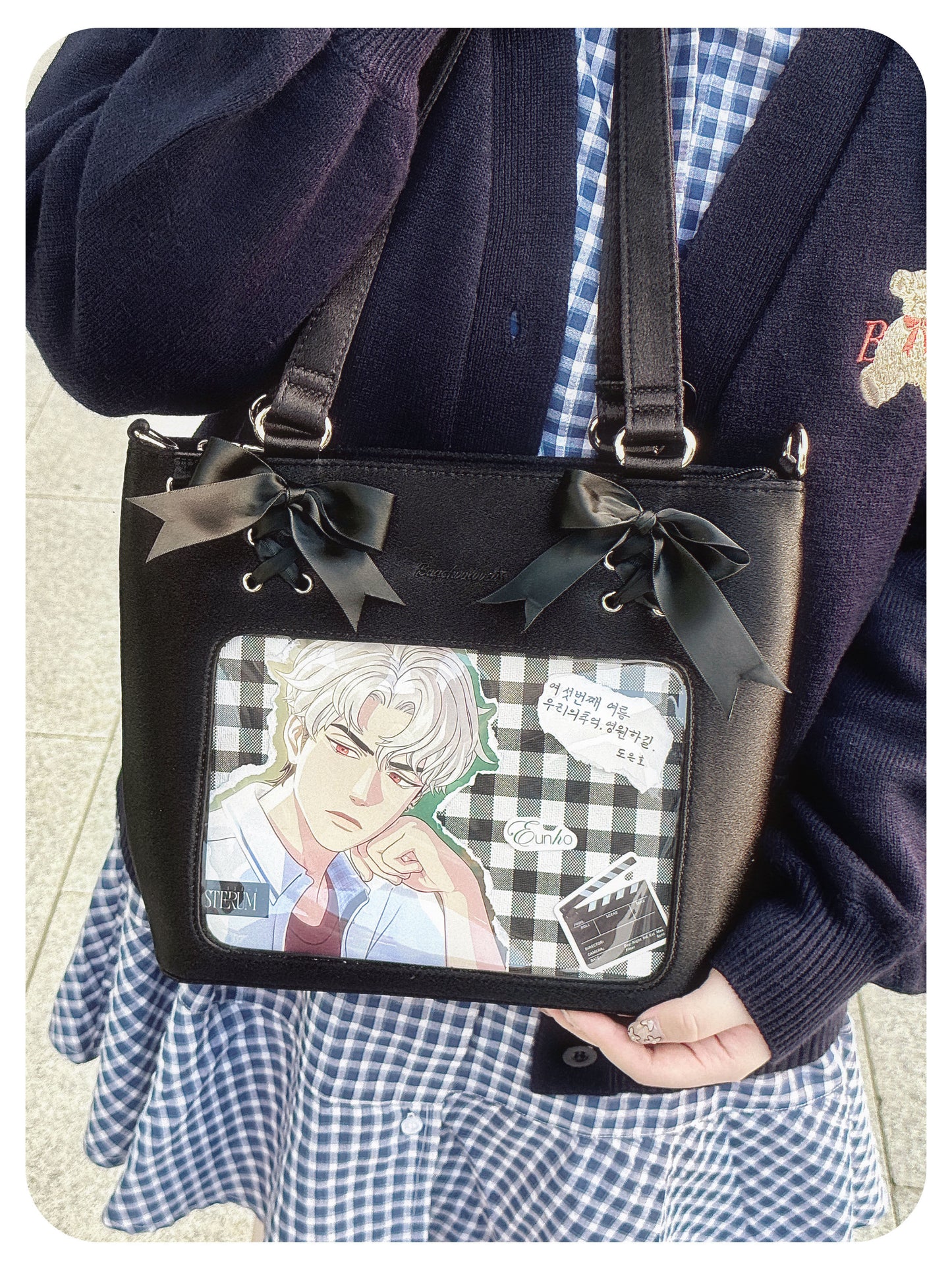 Satin Ribbon Bow Plaid Ita Bag | Bag | Three Fleas