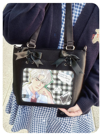 Satin Ribbon Bow Plaid Ita Bag | Bag | Three Fleas