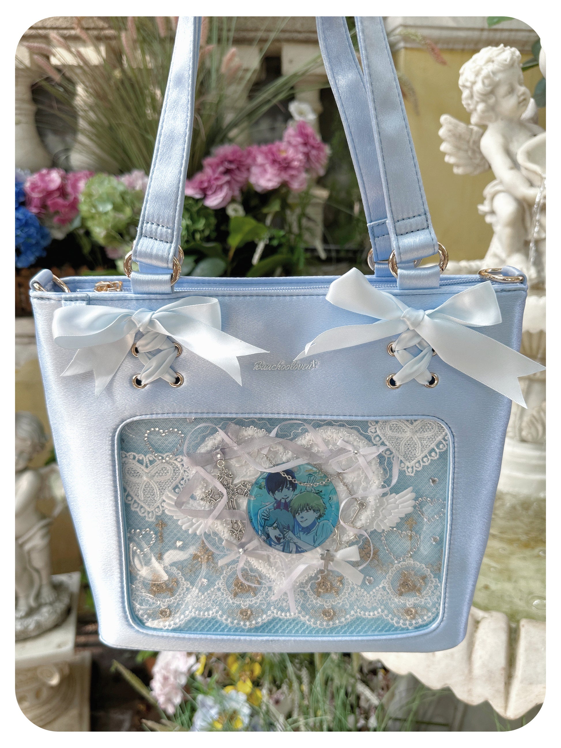Satin Ribbon Bow Plaid Ita Bag | Bag | Three Fleas