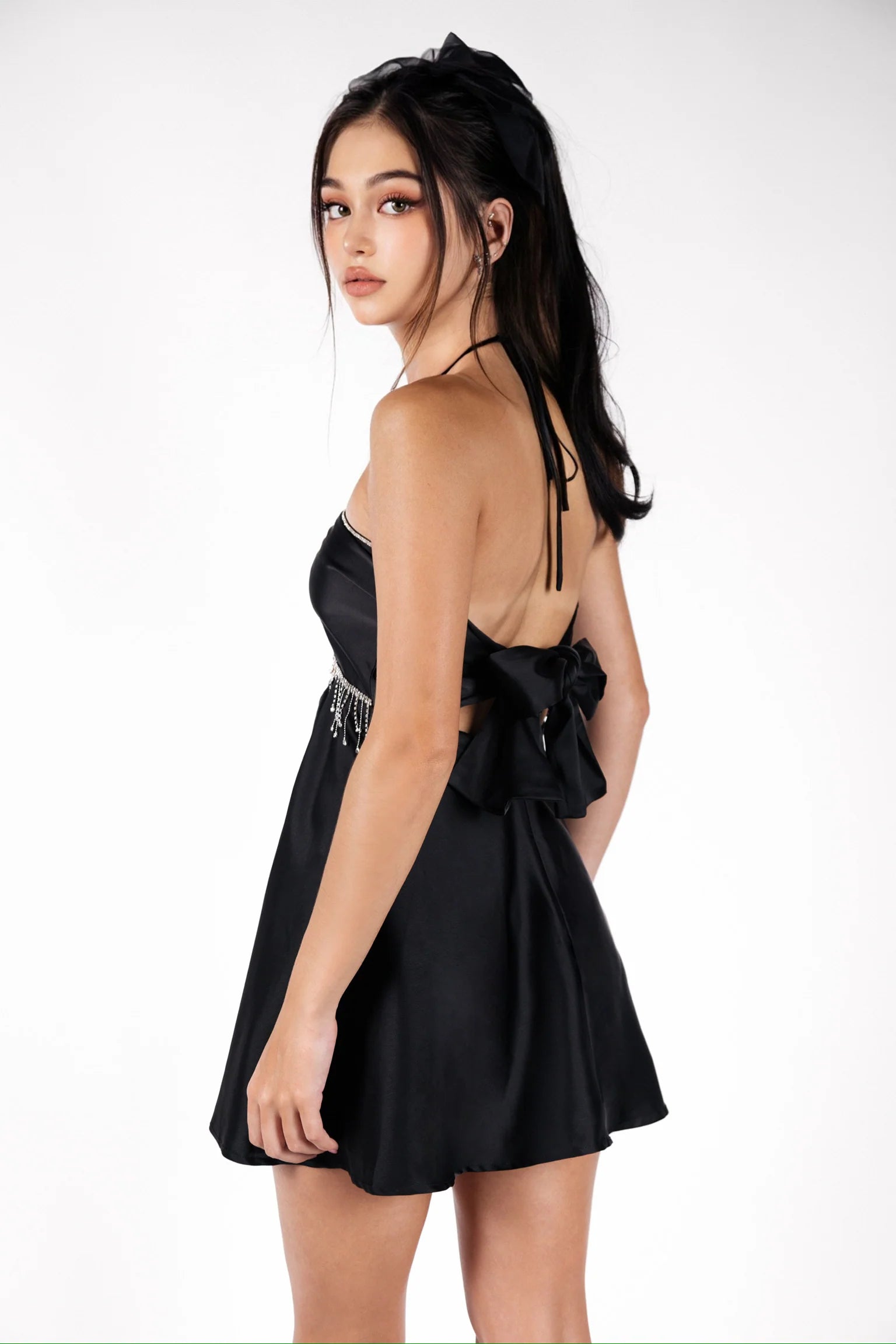 Scarlett Diamond Fringe Halter Mini Dress in Black | Dress | Three Fleas Scarlett Diamond Fringe Halter Mini Dress in Black | Dress | Three Fleas