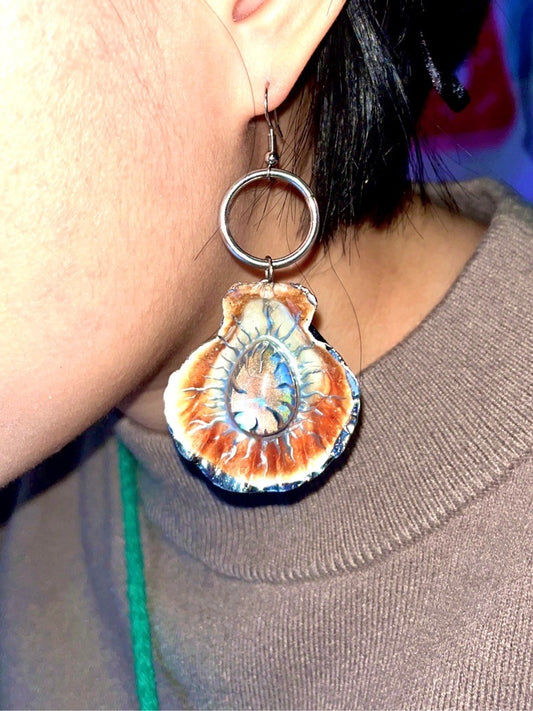 Scream From The Ocean Shell Earrings