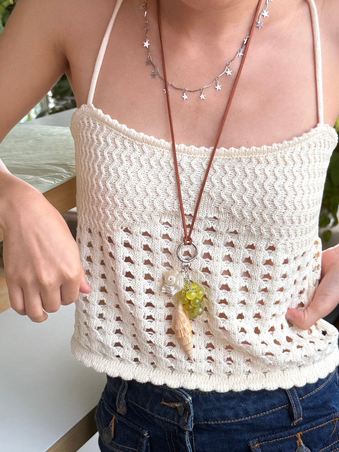 Sea Grape Conch Pendant Necklace