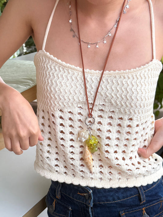 Sea Grape Conch Pendant Necklace