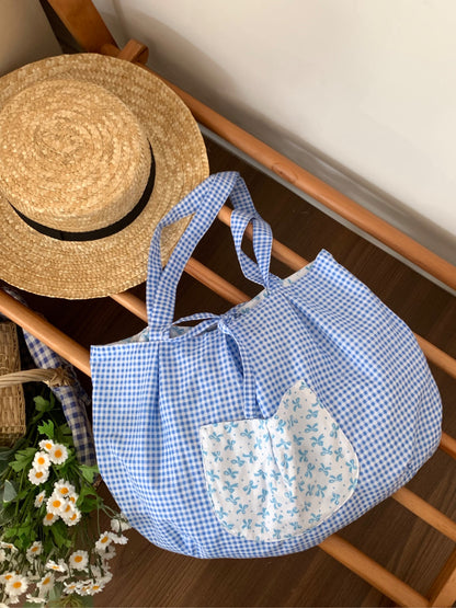 Sea Salt Bubbles Floral Printed Doubleface Tote Bag
