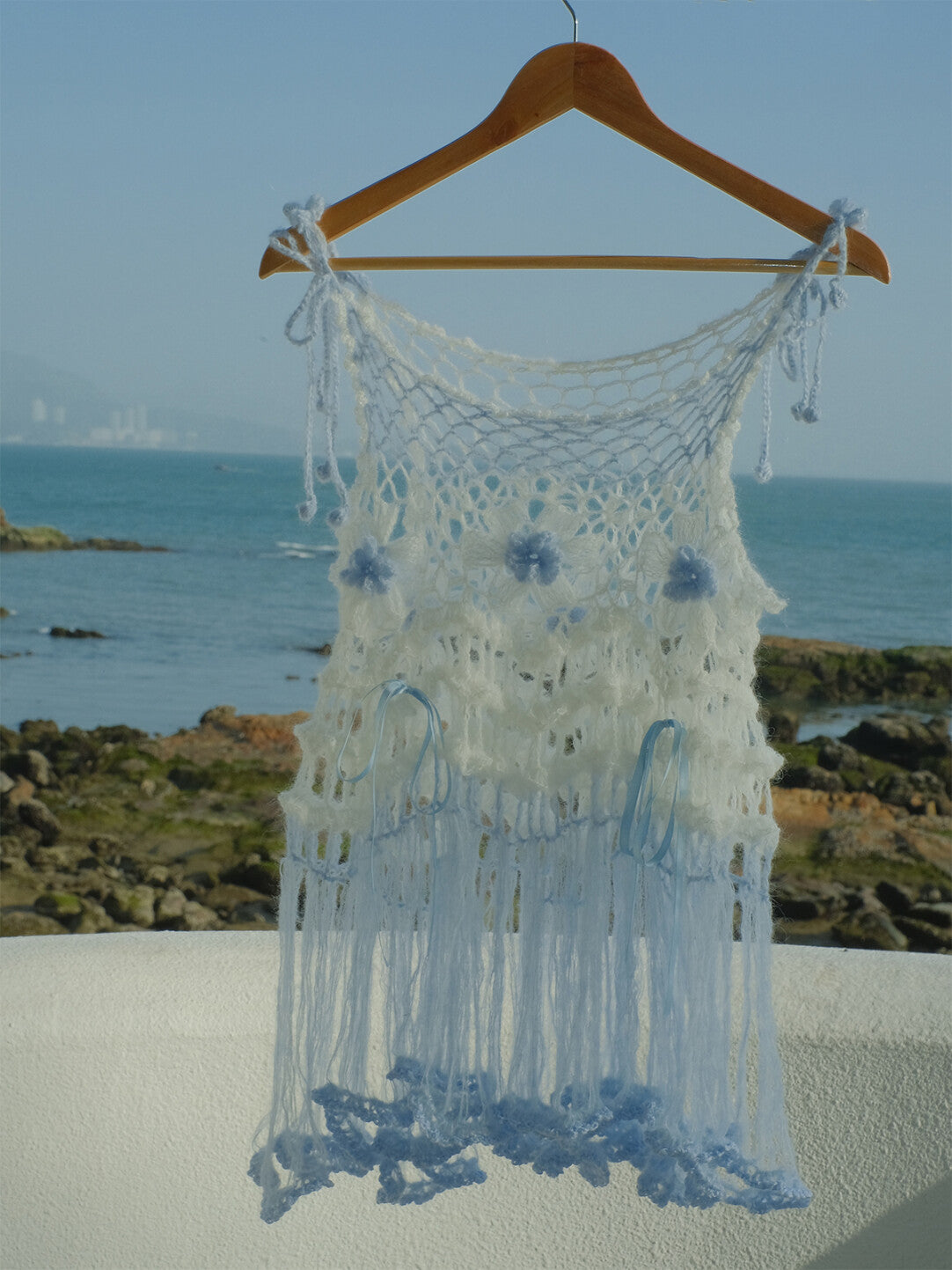 Sea Salt Soda Tie-Strap Floral Crochet Top